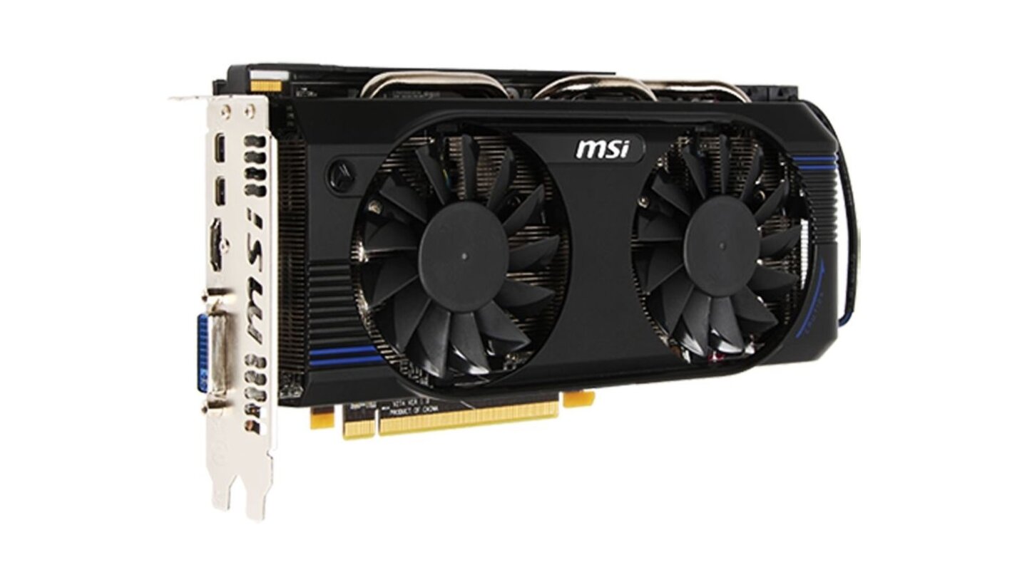 Die MSI Radeon HD 7870 OC wird über zwei 6-polige Stromanschlüsse mit Energie versorgt.