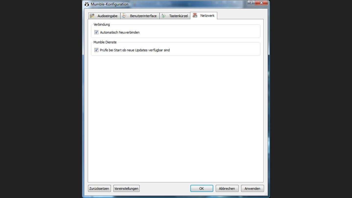Optionsmenü