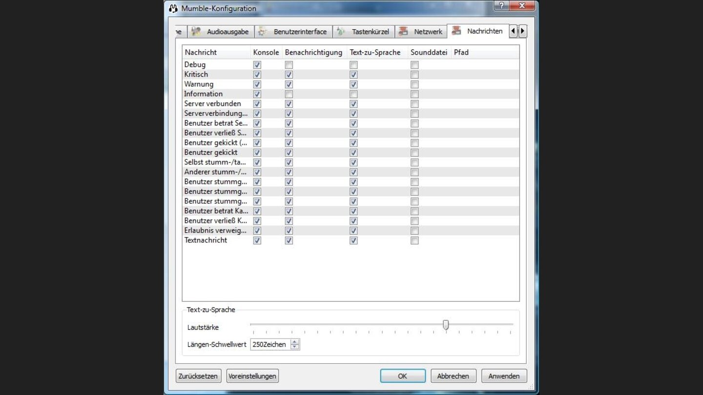 Optionsmenü