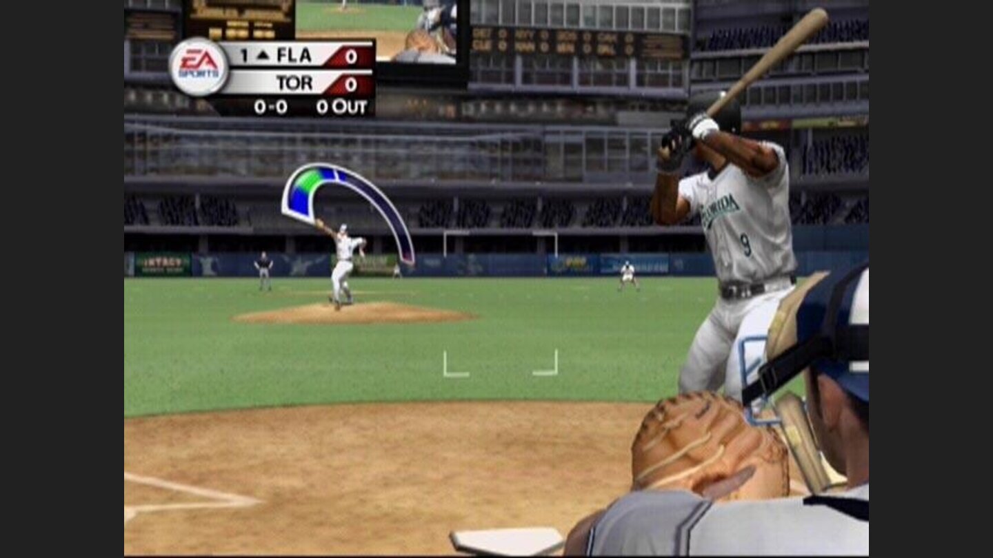 When pitching, you want to aim to hit the button when the marker is in the green.