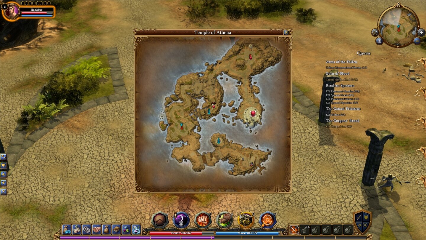 MytheonDie regionale Karte zeigt Ihnen die Positionen der Gegner an. Je größer der Totenkopf, desto gefährlicher das Ungetüm.