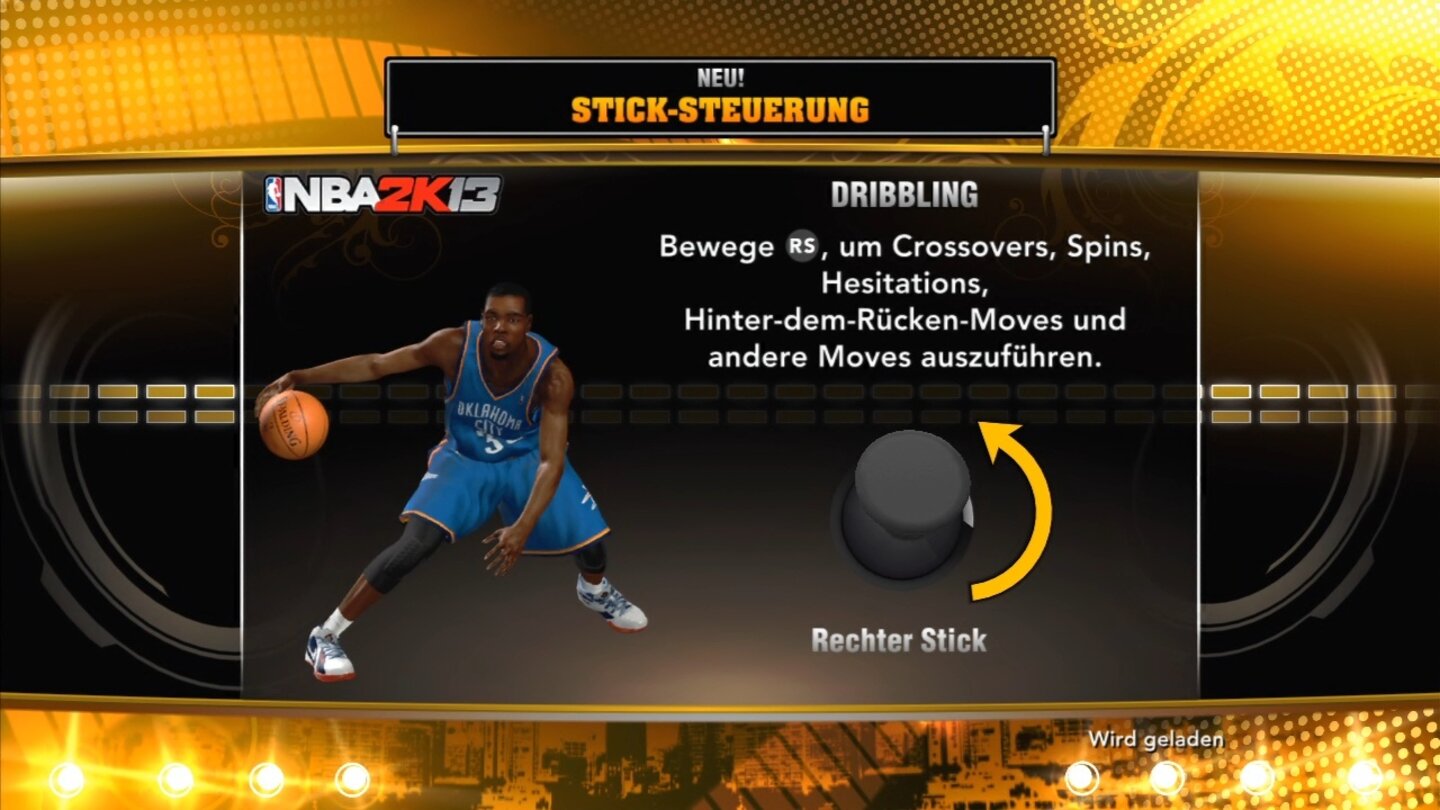 NBA 2K13Der rechte Stick ist in dieser Saison auch für Dribblings zuständig.