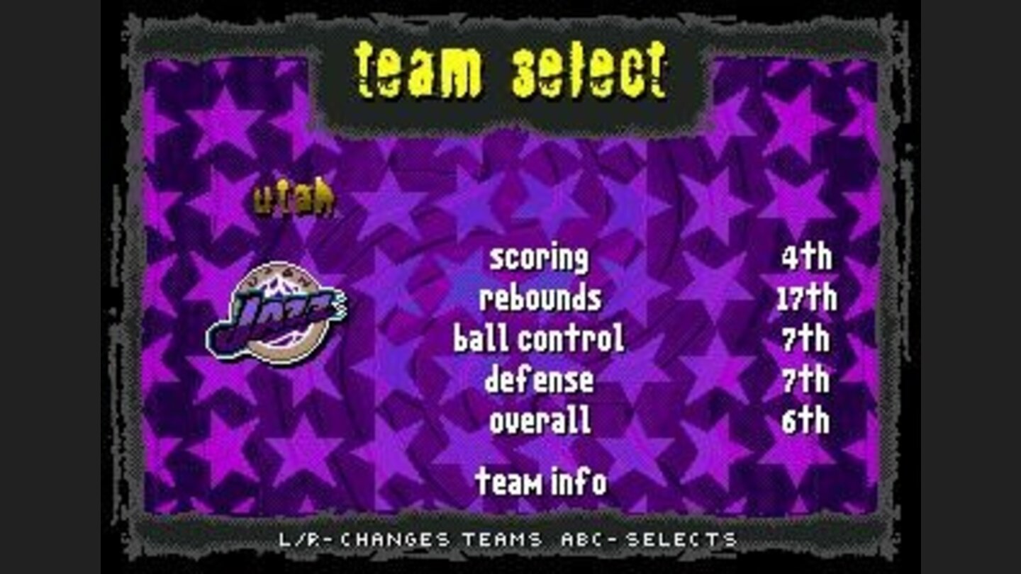 Team stats shown before starting a season
