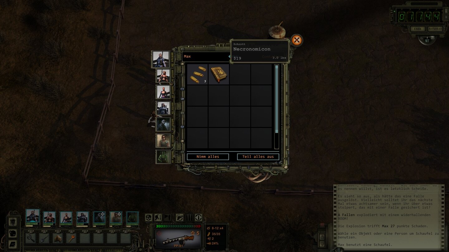 Easter Eggs in Wasteland 2 - NecronomiconDie bekannteste Schöpfung des Schriftstellers H.P. Lovecraft ist ausgerechnet ein fiktives Buch: Das Necronomicon ist im Laufe der Zeit im Fantasy- und Horror-Genre zu einem eigenen Mythos geworden. Völlig zu Unrecht gehört es zur Item-Kategorie »Schrott« und ist nur lausige 20 Dollar wert.