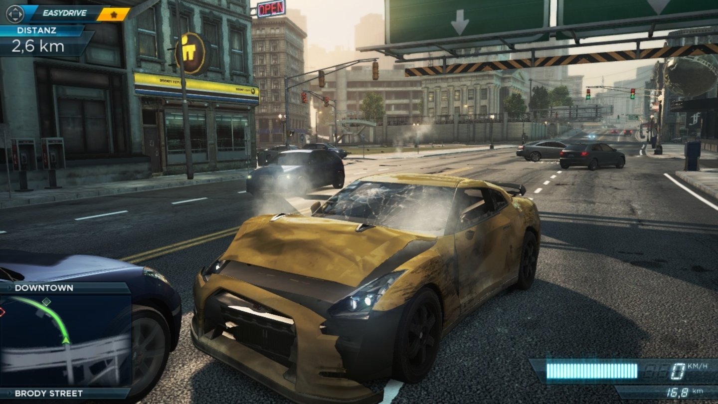 Need for Speed: Most Wanted (PC)Das optische Schadensmodell sieht klasse aus, wirkt sich jedoch nicht auf die Fahreigenschaften aus.