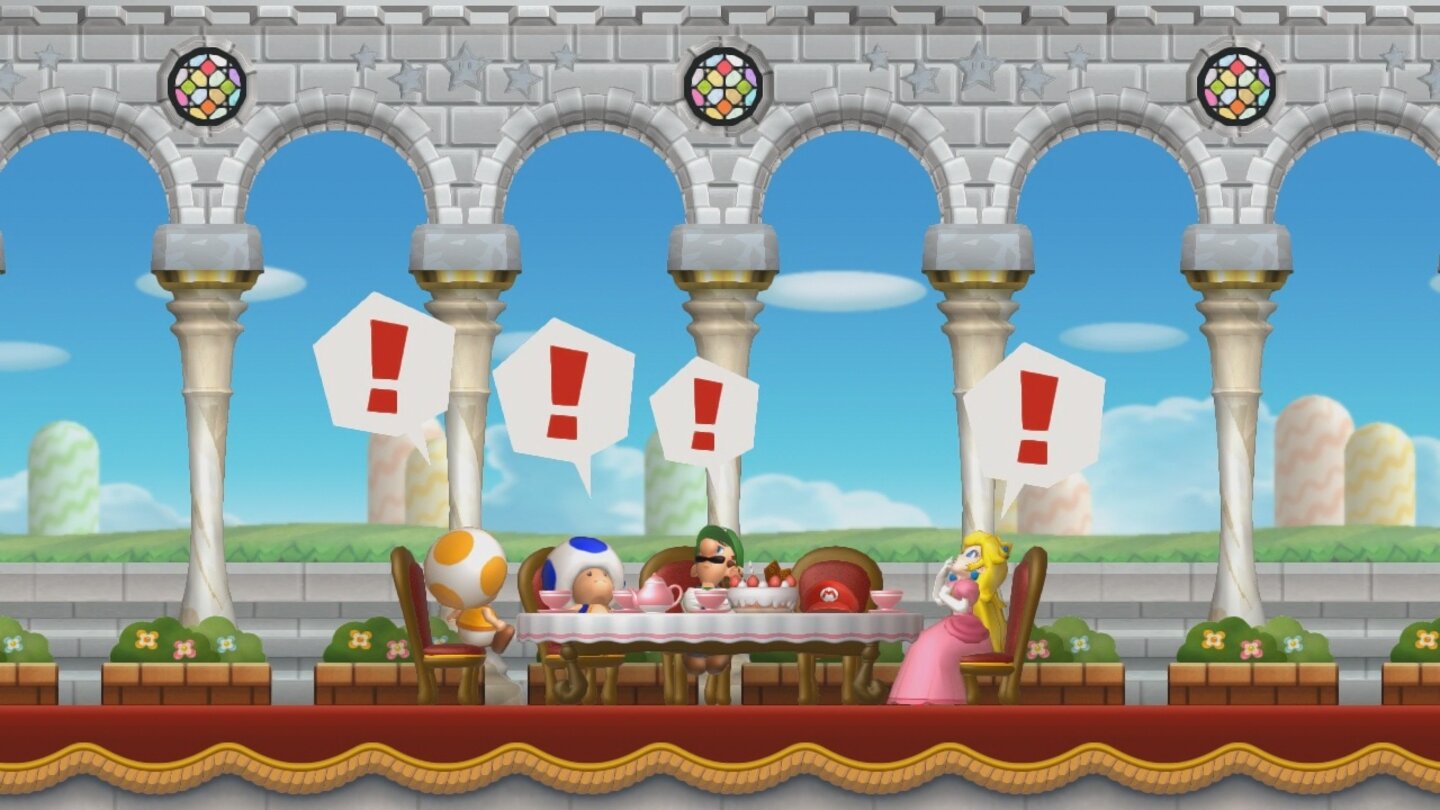New Super Luigi UGleiche Story, nur einer fehlt! Mario wurde in den Zwischensequenzen einfach weggelassen.