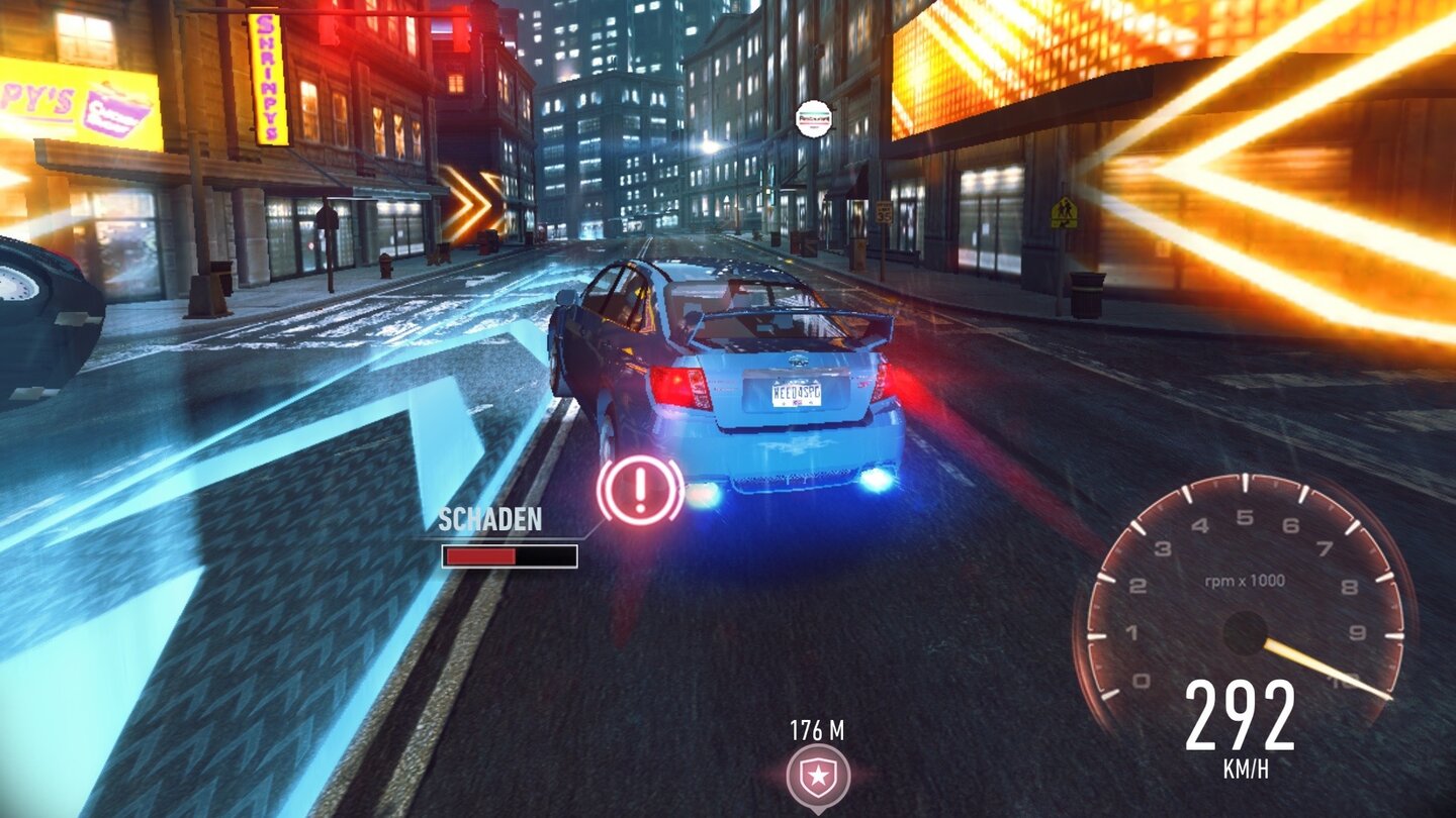 Need for Speed: No LimitsNitro Rush: Der spaßigste Spielmodus dreht sich um das Überfahren von Turbo-Streifen, die auf der Strecke verteilt sind.