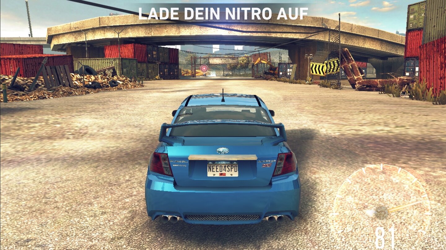 Need for Speed: No LimitsJuhu, eine Müllhalde! Angesichts der fehlenden optischen Abwechslung freut man sich über jede Strecke, die mal nicht nach Hochhausschlucht aussieht.