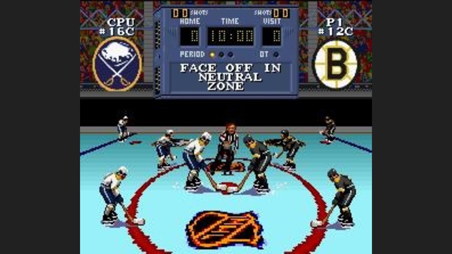 The referees about to drop the puck: lets get it on!