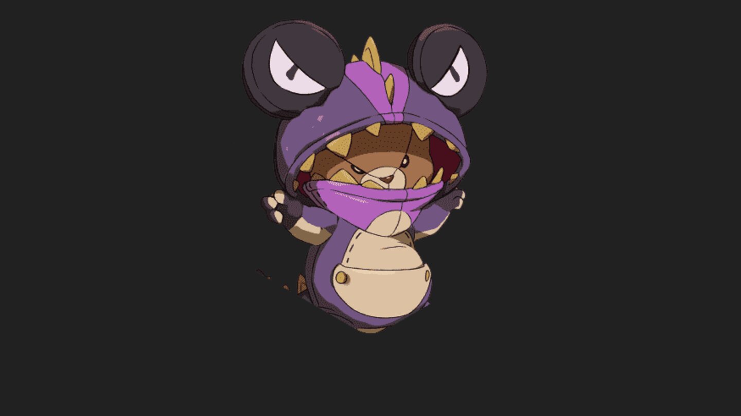 Rimu: Dieses Wesen ist ein von einem Magier erschaffener, lebender Teddy. Er sollte eigentlich als Beschützer auftreten, ist aber nicht sonderlich mutig. Daher trägt er ein Dino-Kostüm.