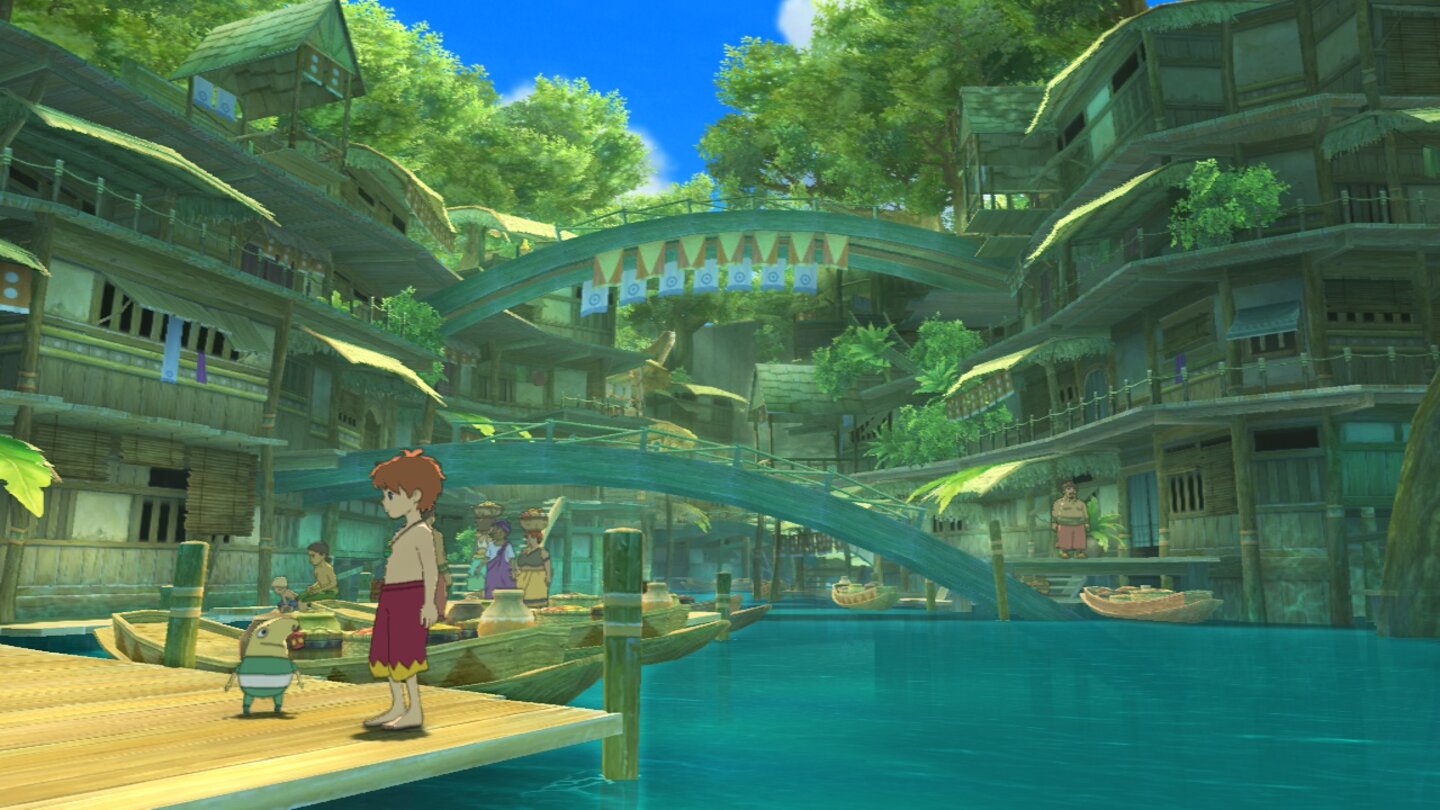 Ni no Kuni: Der Fluch der weißen KöniginSämtliche Umgebungen, Städte, Landschaften und Dörfer beeindrucken durch ihre beachtliche Liebe zum Detail.