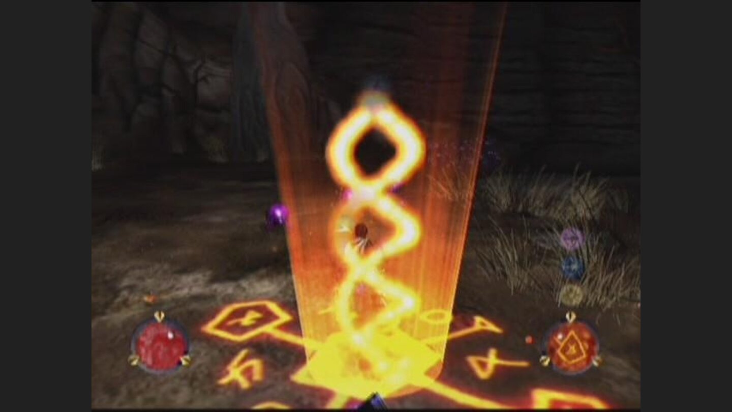 Using my Fire Glyph spell up close.