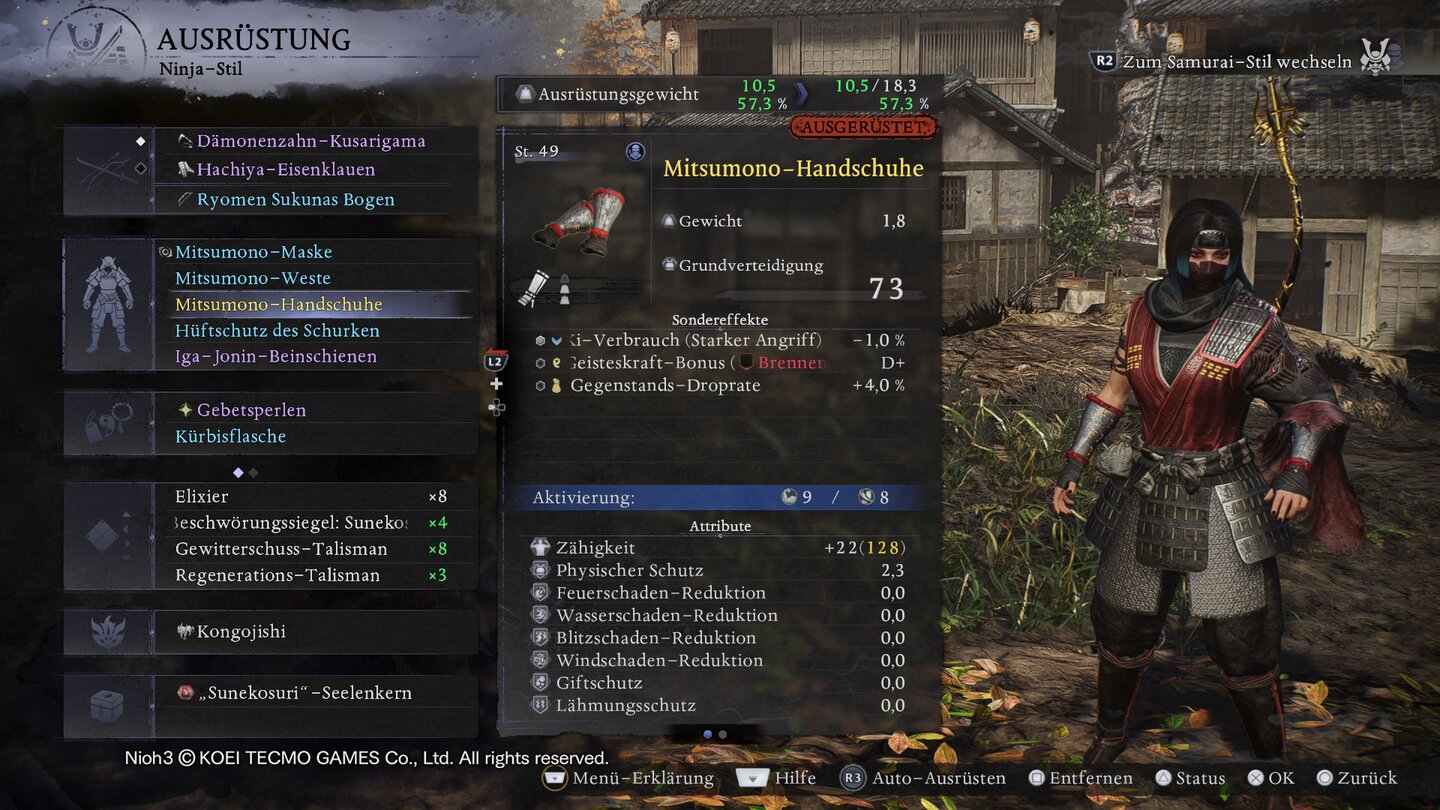 Nioh 3: Als Ninja setzen wir auf Schnelligkeit und Verborgenheit.