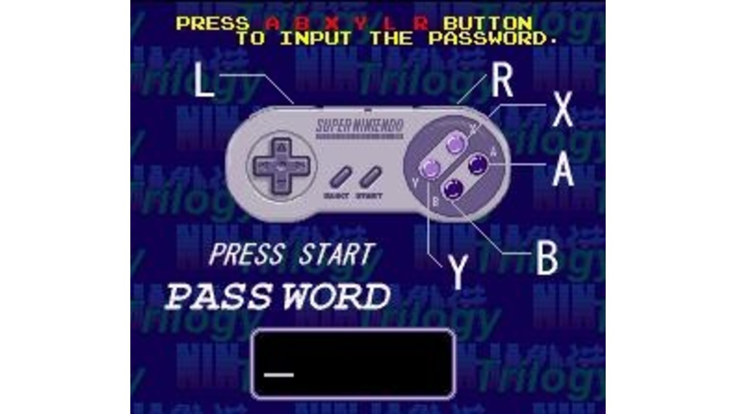 Now you can continue your current game with passwords. Only press the controller buttons to make the sequence!