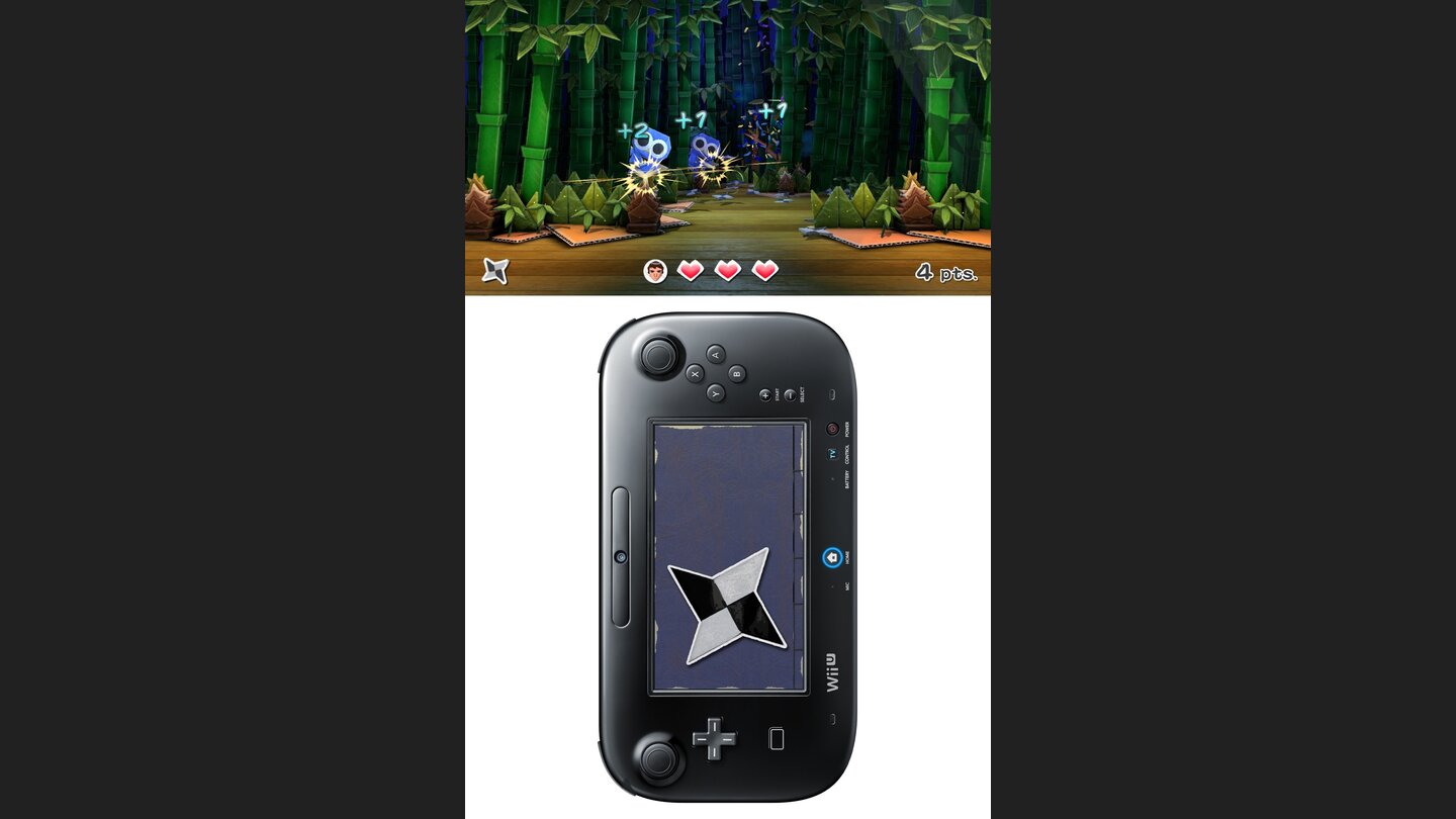 Nintendo LandMoorhuhnschießen mit Ninjasternen. Mit etwas Fingerspitzengefühl treffen wir die Gegner.