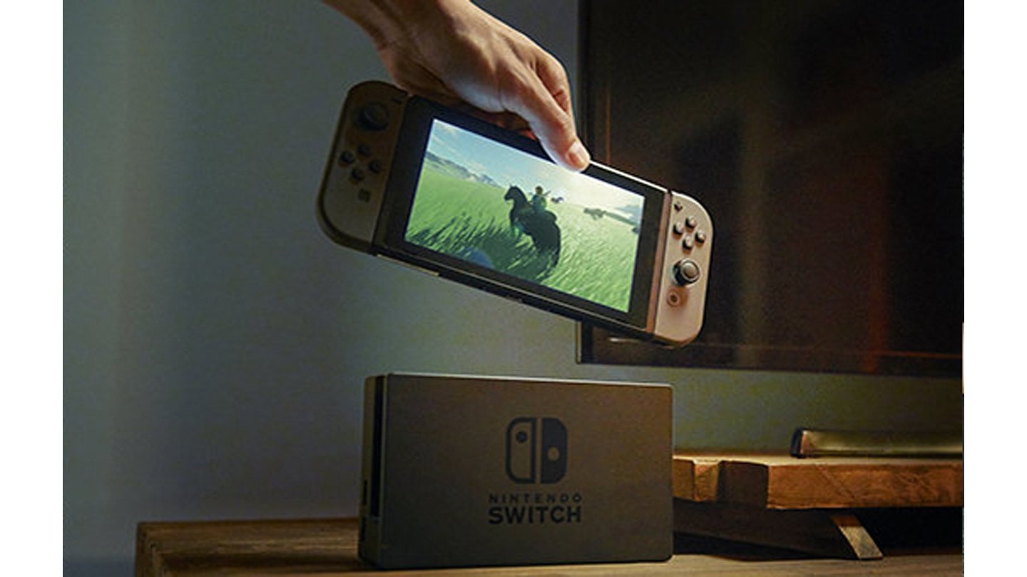 Nintendo Switch (Nintento NX)Die Docking-Station dient auch als Ladestation. Unklar ist noch, ob sie auch zusätzliche Hardware-Power bereitstellt.