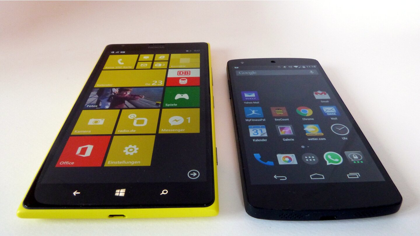 Nokia Lumia 1520 - Größtenvergleich mit Nexus 5