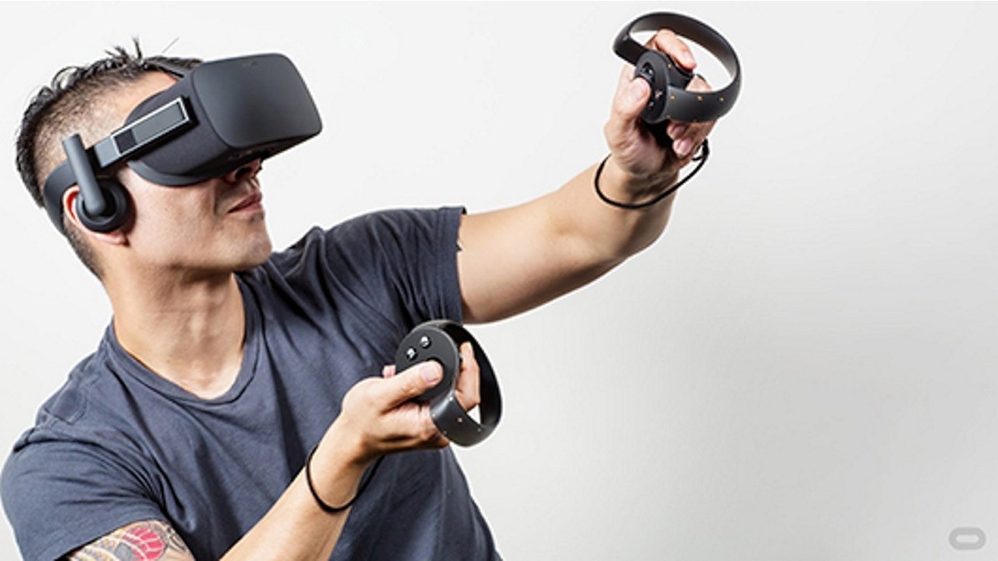 Oculus TouchMit den Touch-Controllern wird die Rift vom eher stationären VR-System zu einem viel flexibleren und ist so auf Augenhöhe mit der Vive.
