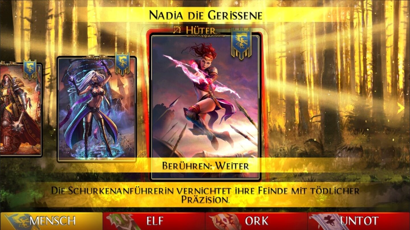 Order + Chaos Duels Mit dem Helden wird auch das Starterdeck gewählt.