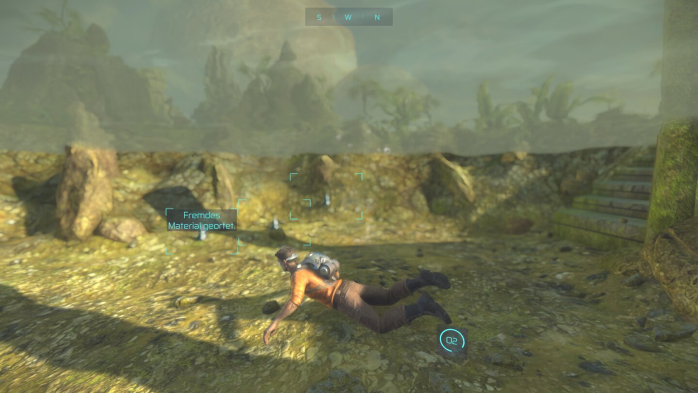 Outcast: Second ContactUnter Wasser können wir nach Items und Ressourcen suchen oder uns vor Feinden verstecken.