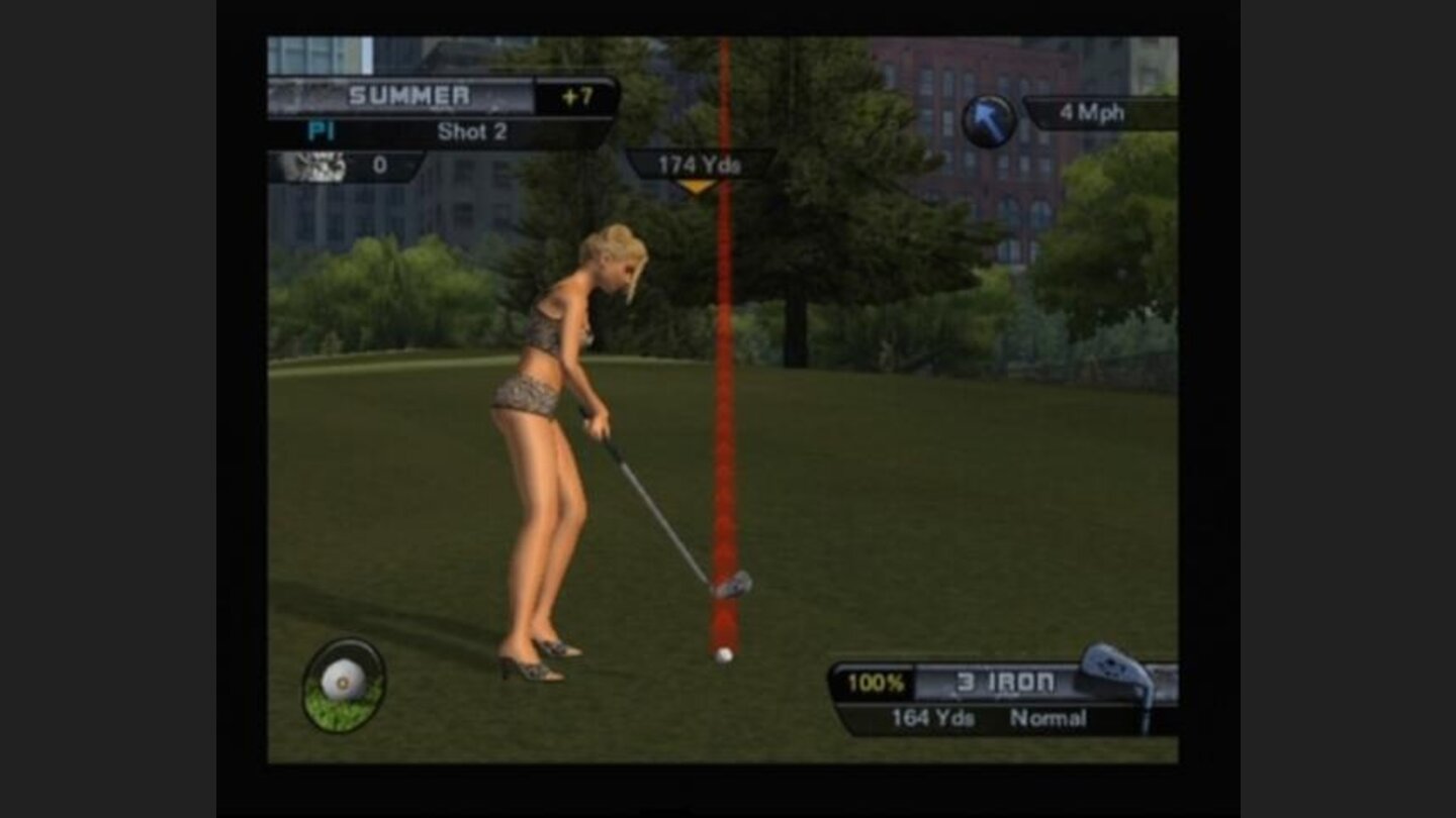 Red trajectory line indicates that theres an obstacle on the way, in this case, the ball will hit the tree if launched as planned