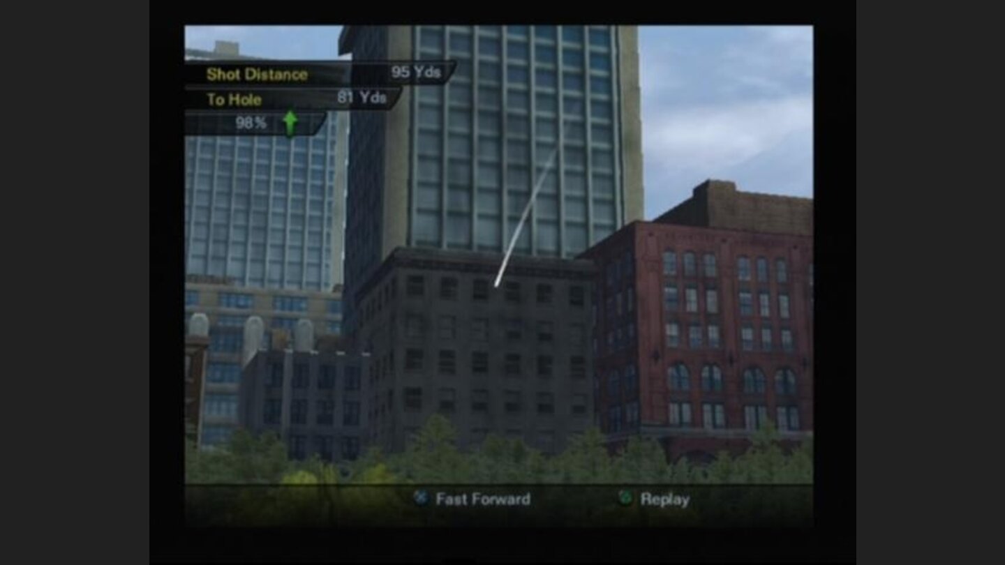 Whoever built a golf course right in the city, but still, better watch for the windows