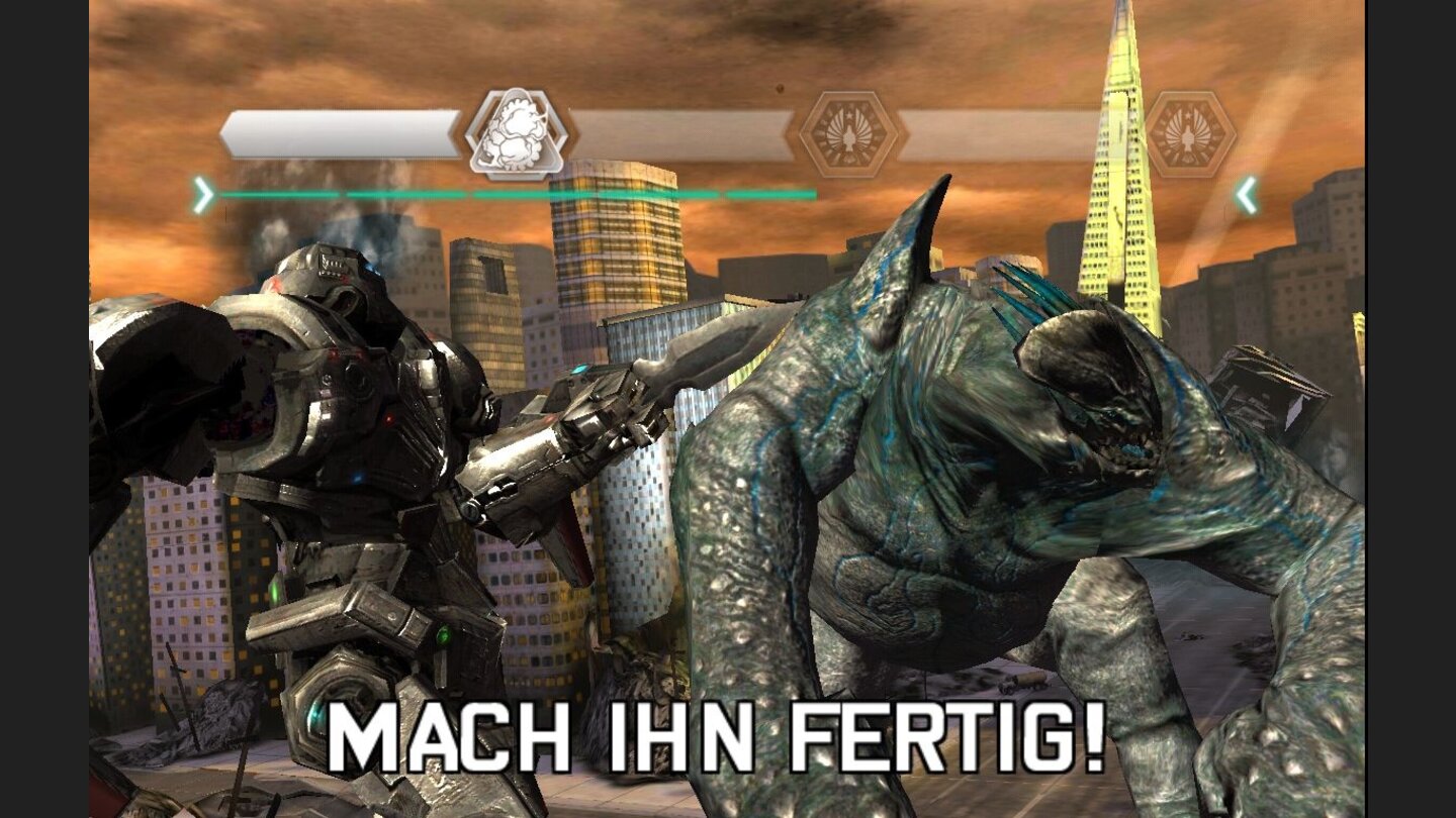 Pacific RimIst ein Kaiju geschlagen können wir es in einem weiteren Minispiel quasi ausweiden und so zusätzliche Gegenstnäde sammeln.