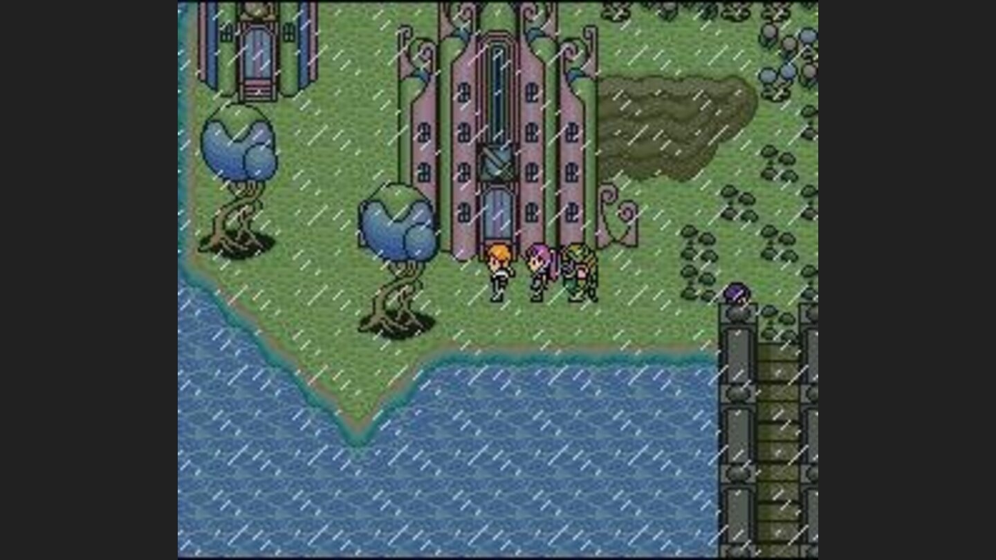 A town in the rain