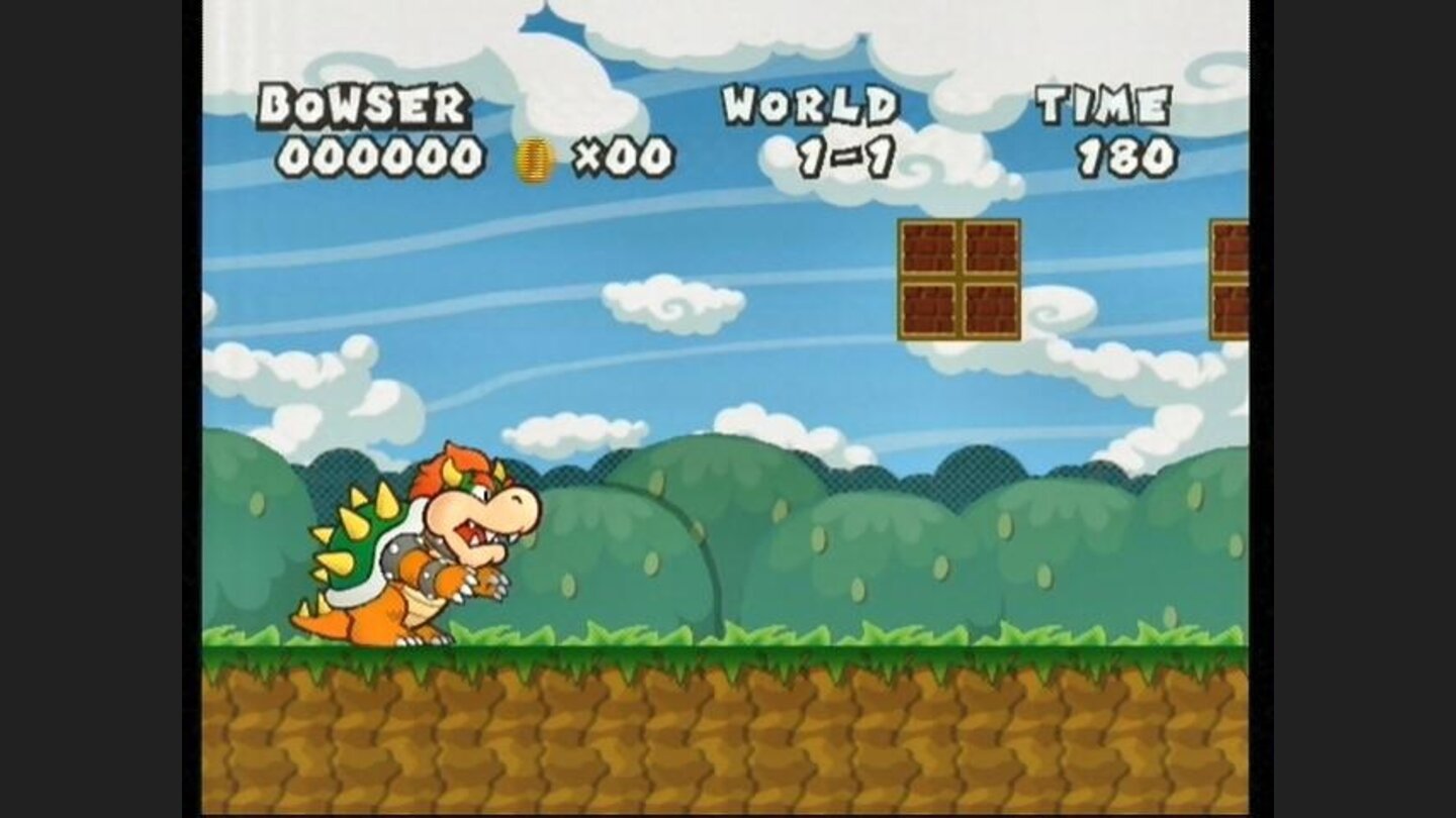 Guide Bowser in classic style levels.