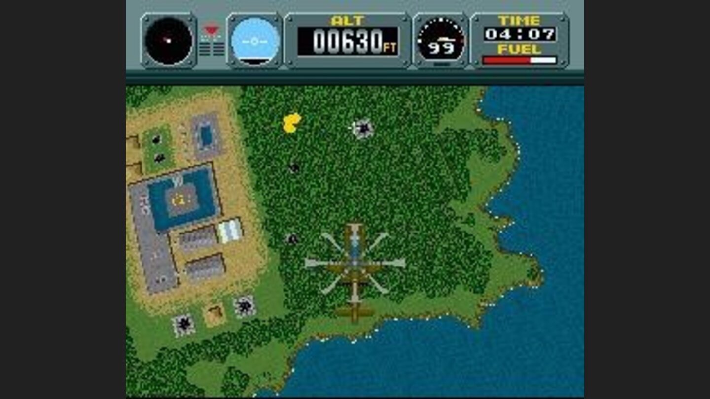 ...in which you get to fly a chopper and shoot down baddies. When you complete this level the game enters expert mode