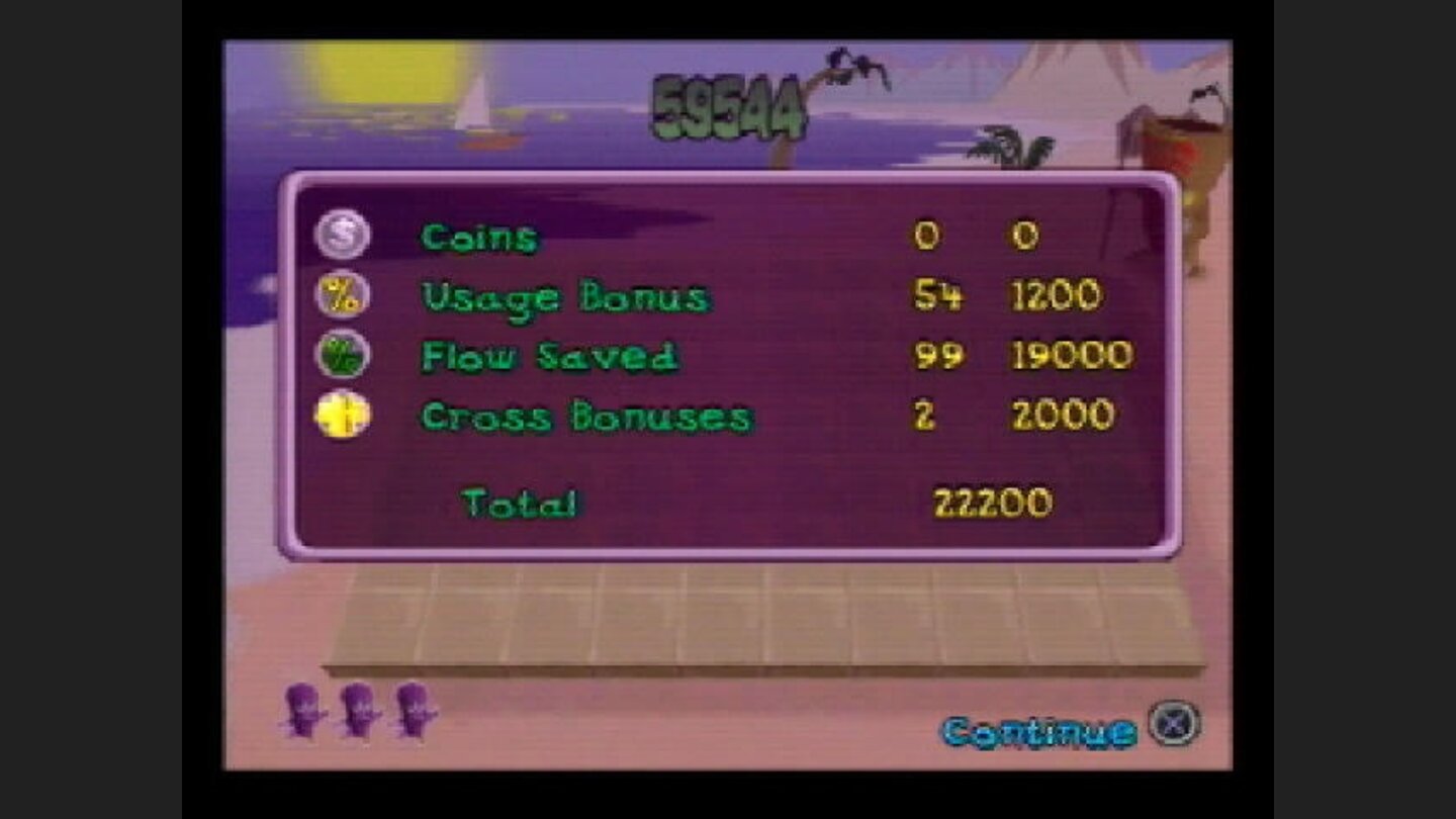 Points are awarded at the end of the level