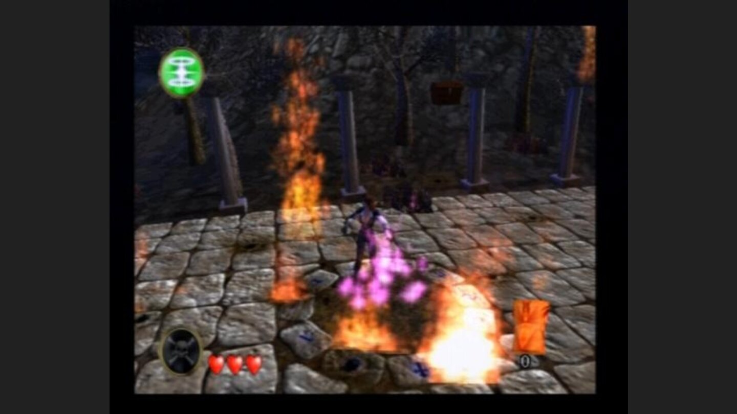 Invoking the rain of fire (you must be at exact position to do that, though).