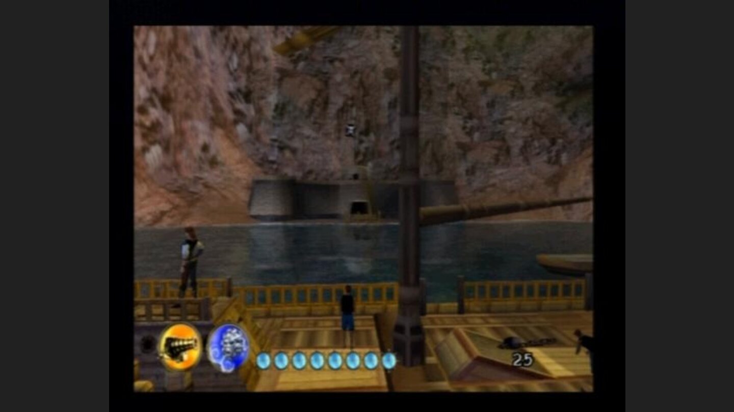 This is a 3rd-person perspective, only zoomed in. Detail level is so great you can even see your crew onboard.