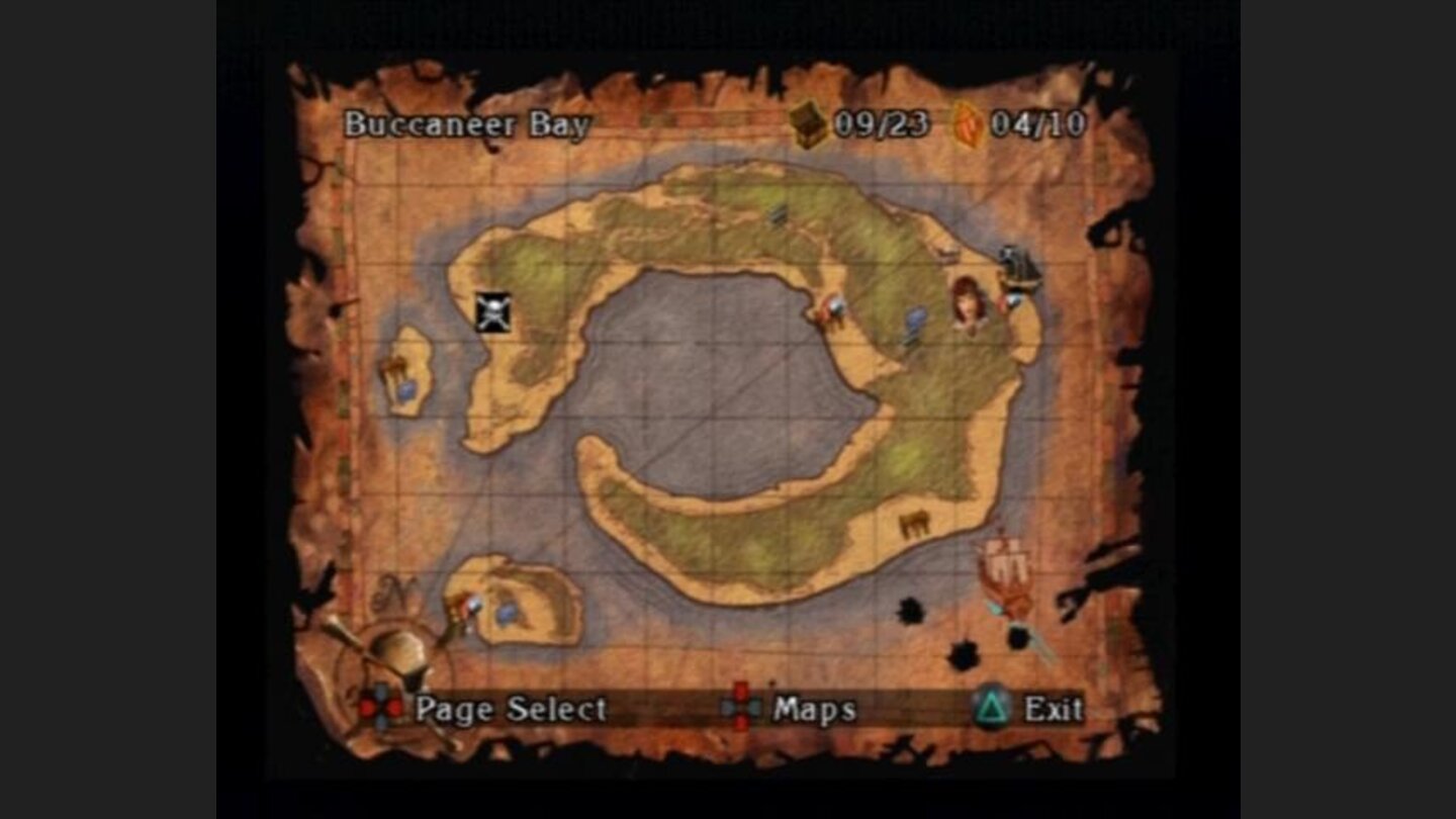 Every island-map show you the locations you must yet visit in order to progress.