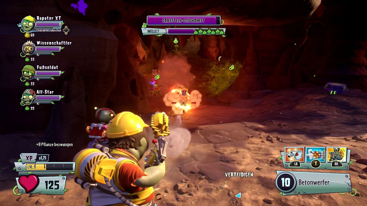 Plants vs. Zombies: Garden Warfare 2Stellenweise ist das Spielgeschehen etwas zu chaotisch und man verliert den Überblick.