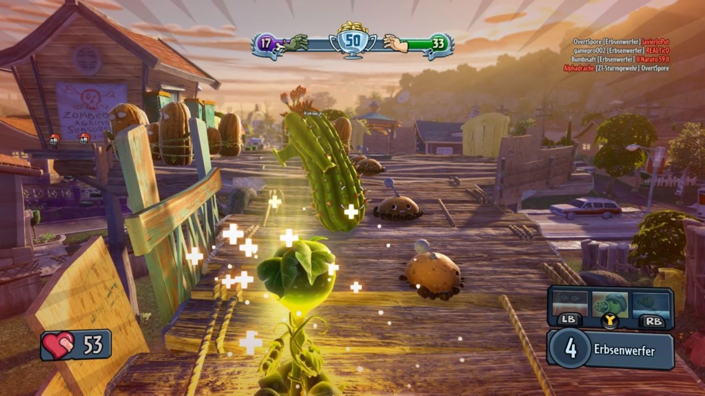 Plants vs. Zombies: Garden WarfareIn der Einstiegs-Playliste füllt sich die Energieanzeige in Kampfpausen automatisch wieder bis zur Hälfte auf.