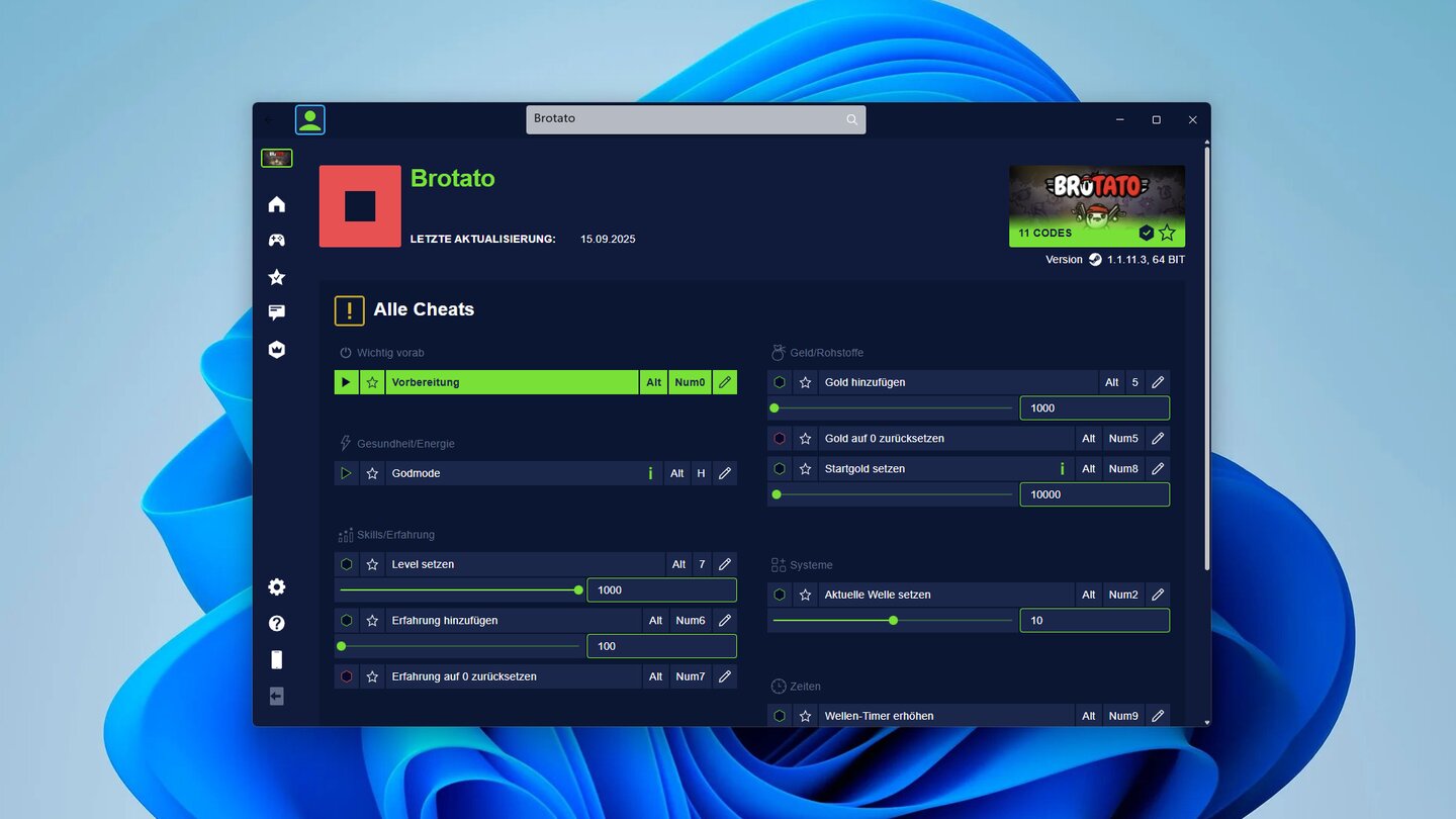 In vielen Fällen müsst ihr zunächst den Punkt »Vorbereitung« aktivieren, bevor die eigentlichen Cheats verwendet werden können.