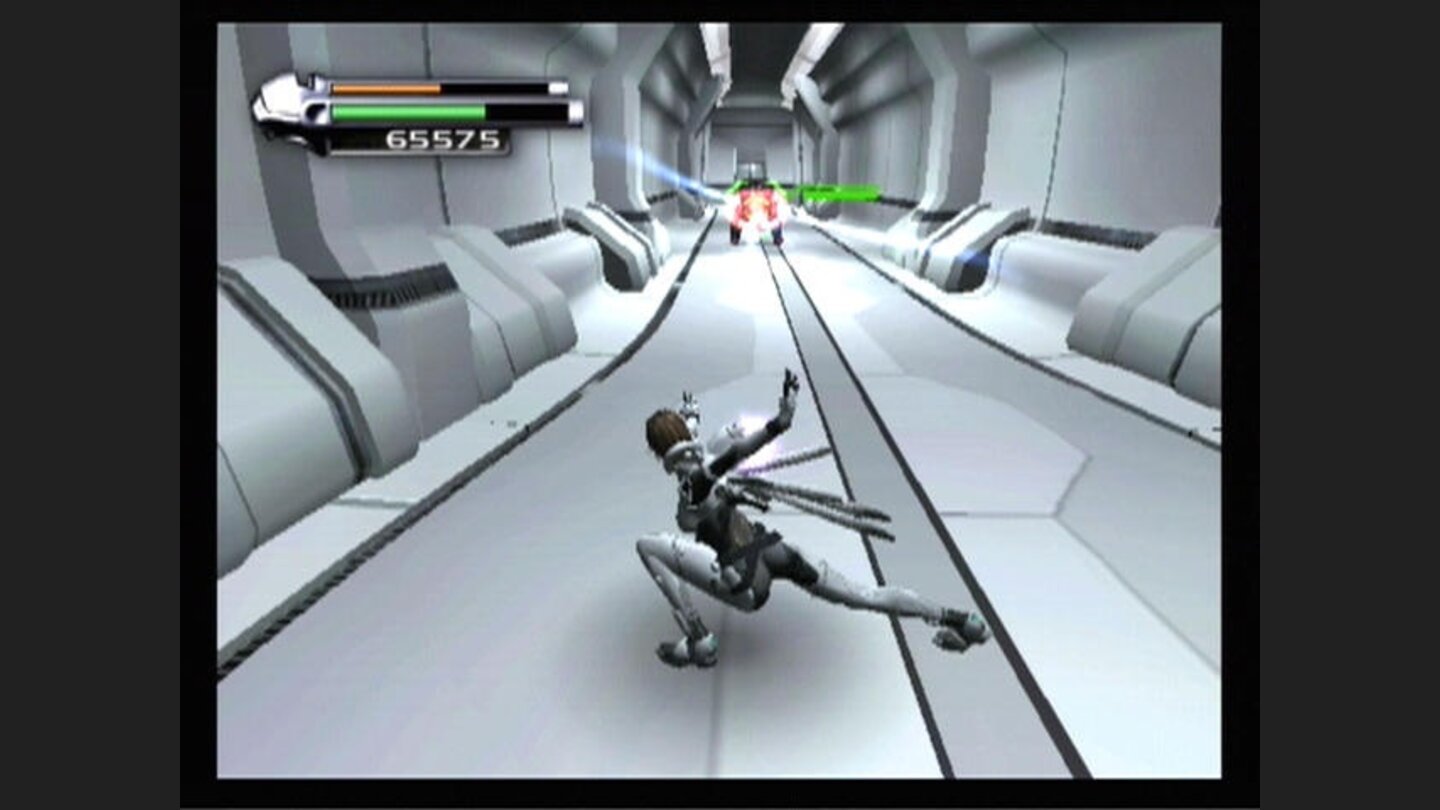 Using one of the suits special weapons on this robot