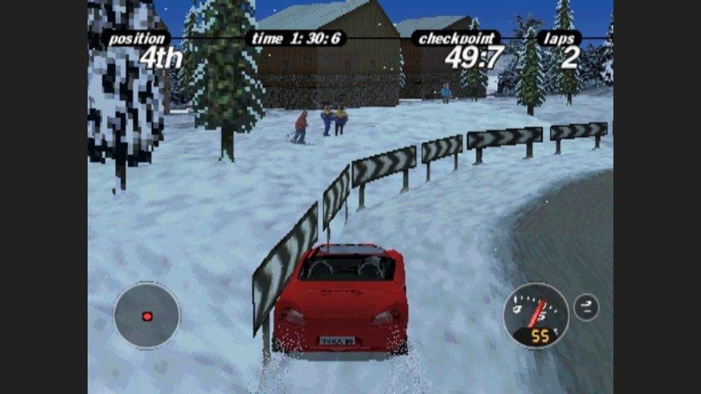 Alpine - driving fast on icy road is risky