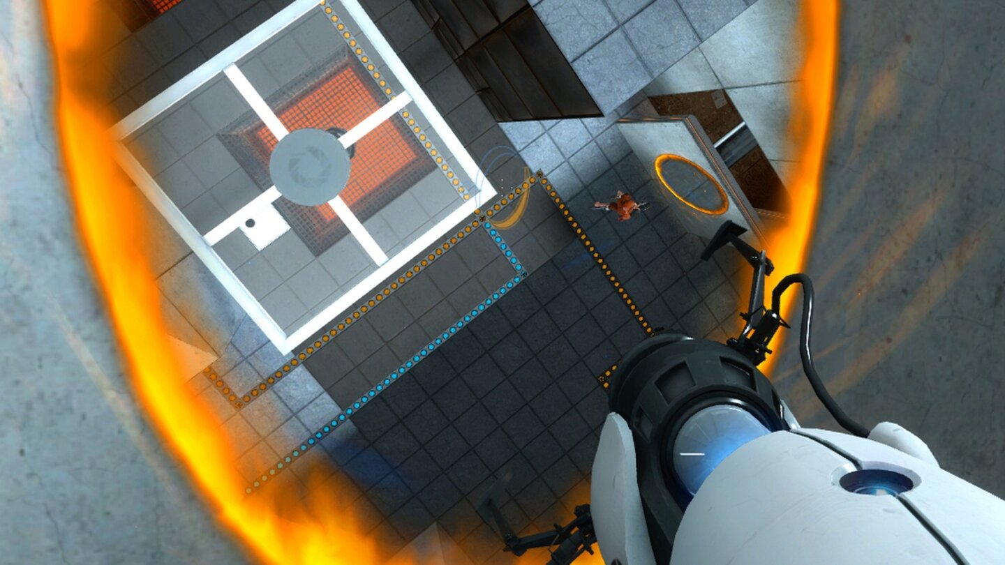 Portal (2007)Valves 3D-Puzzlespiel lebt – neben seiner originellen Spielmechanik – von der sarkastischen KI GLaDOS, die den Spieler wie eine Laborratte durch Rätselräume scheucht und dabei unablässig herablassende Kommentare von sich gibt. Aufgrund des gemächlichen Spieltempos funktioniert die Mischung aus 3D-Levels, Ego-Ansicht und Humor in Portal und Portal 2 ganz hervorragend.