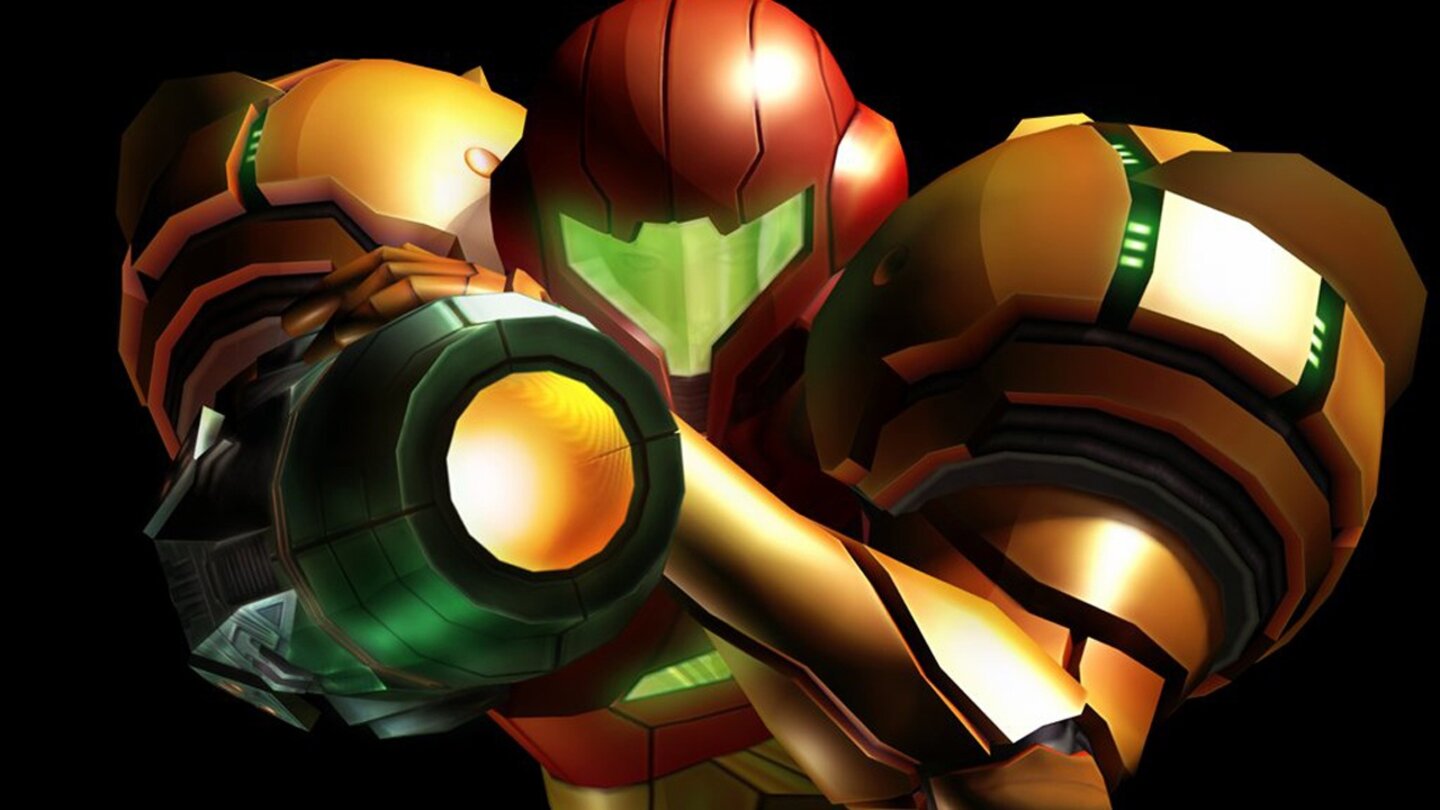 Metroid Prime
Zwischen der Veröffentlichung des Ur-Metroids für das NES und dessen Fortsetzung Metroid Prime für den Nintendo GameCube in Europa liegen rund 15 Jahre und drei andere Serienableger. Somit ist Prime zwar chronologisch nicht der allererste Teil der Serie, aufgrund der Titel die in der Zwischenzeit erschienen sind aber zumindest ein Prequel zu drei Metroid-Spielen.