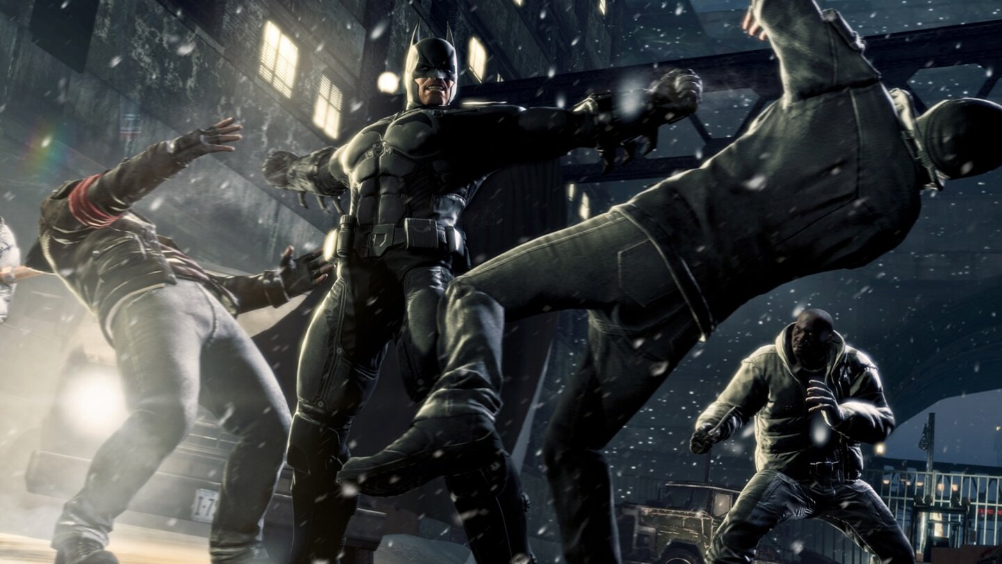 Batman: Arkham OriginsAls junger Bruce Wayne begeben wir uns in Batman: Arkham Origins fünf Jahre vor Joker's Übernahme von Arkham Asylum am Abend vor Weihnachten in das verschneite Gotham City. Nach seiner Flucht aus der Blackgate-Strafanstalt hat der Schwerverbrecher Black Mask acht der gefährlichsten Verbrecher in Gotham versammelt und bietet demjenigen, der Batman fasst eine Belohnung in Höhe von 50 Millionen Dollar.