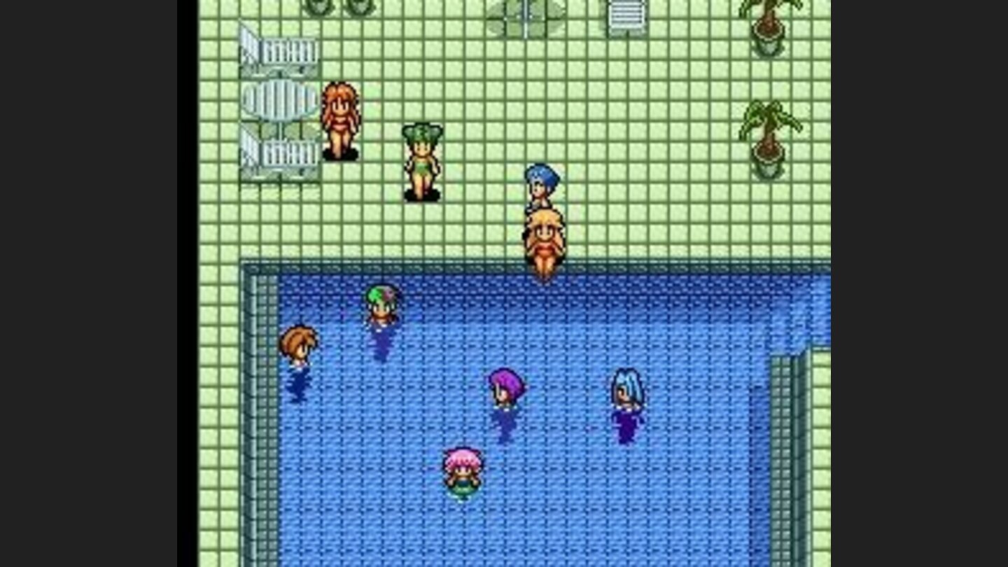Girls in a pool