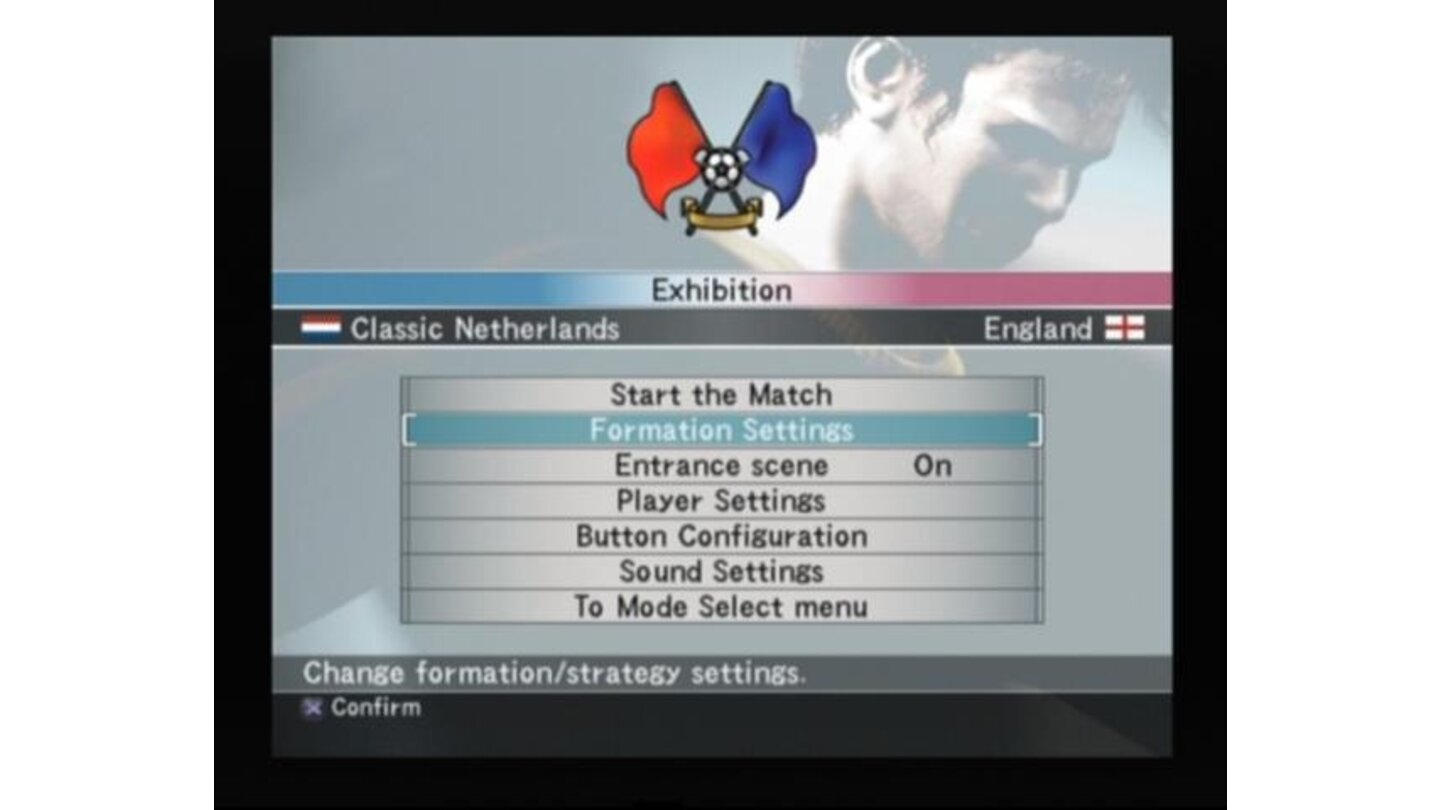 Main menu prior to the match