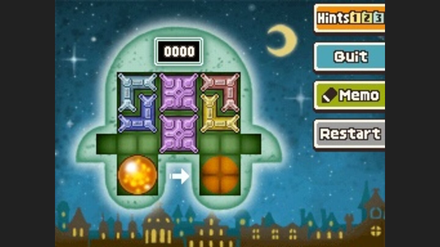 Professor Layton und der Ruf des PhantomsMit die schwersten Rästel im Spiel: die berüchtigten Schiebepuzzles.