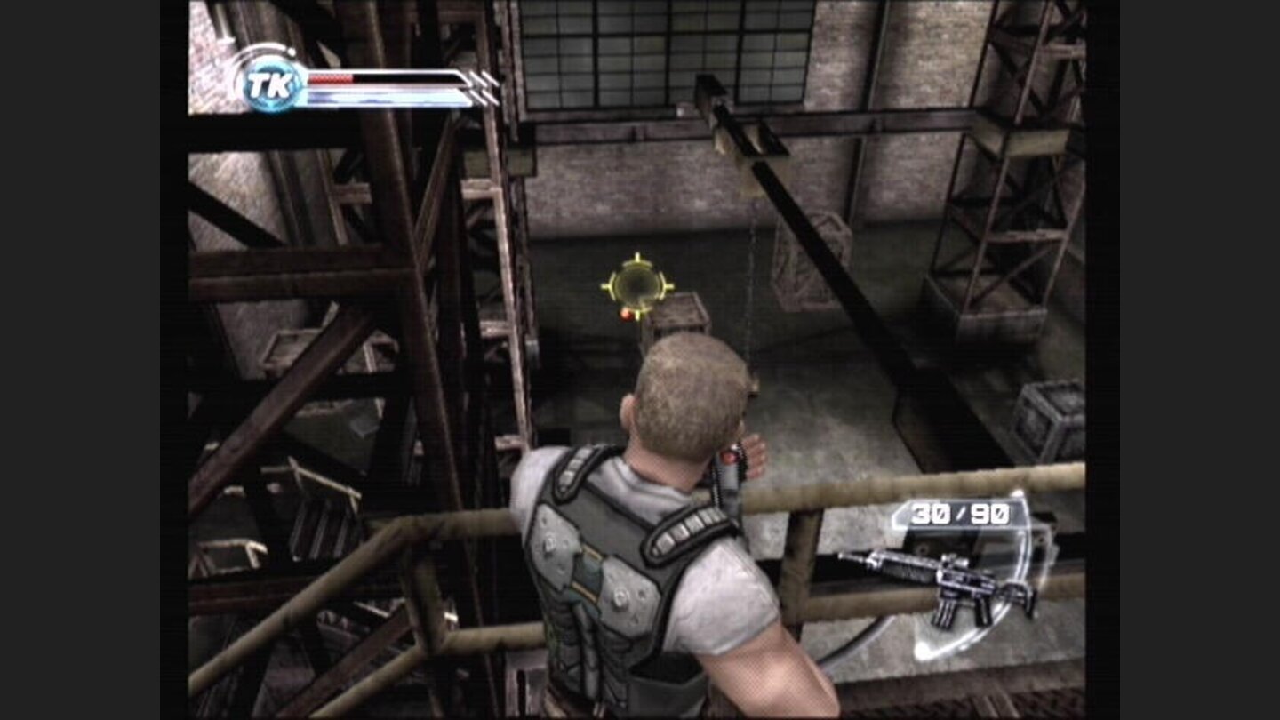 A warehouse... wonder if I can use that crane to my advantage?