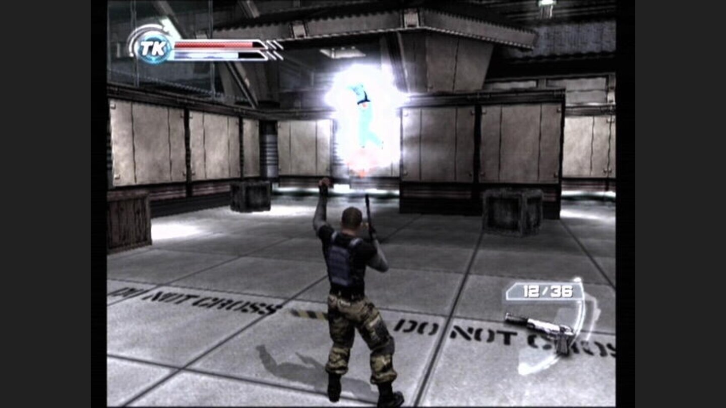 Making an enemy hover using telekinesis.