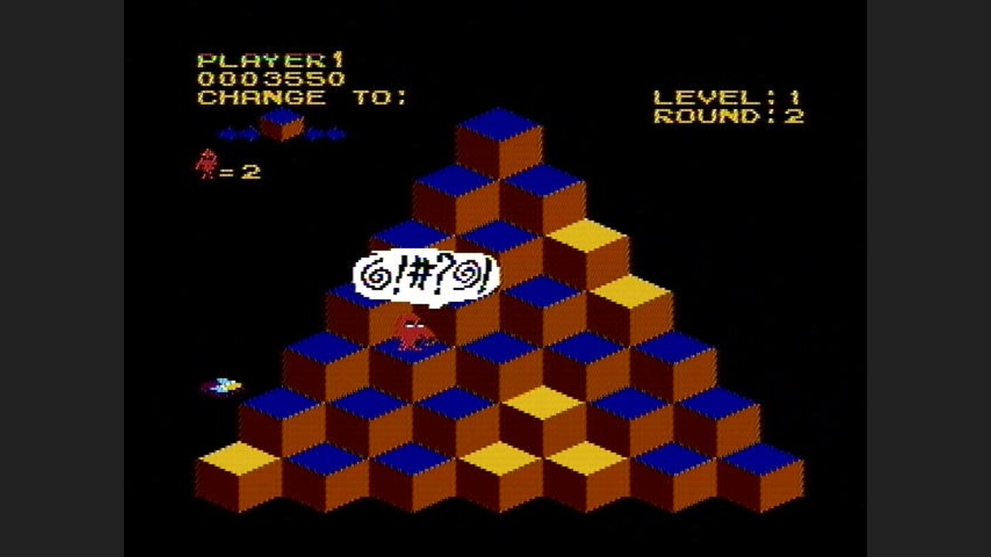 Q*Bert has been hit by an enemy!