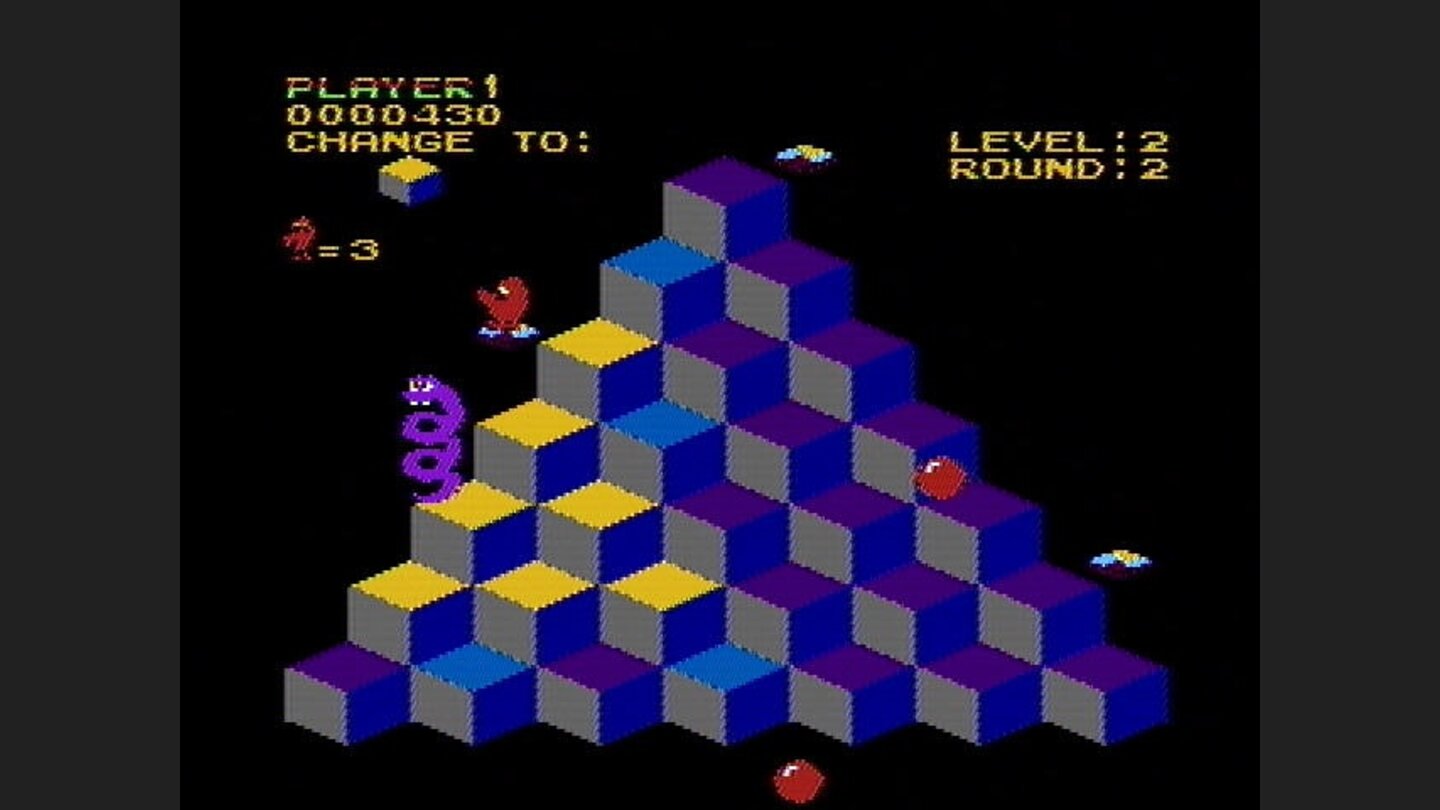 Riding a disc to the top of the pyramid