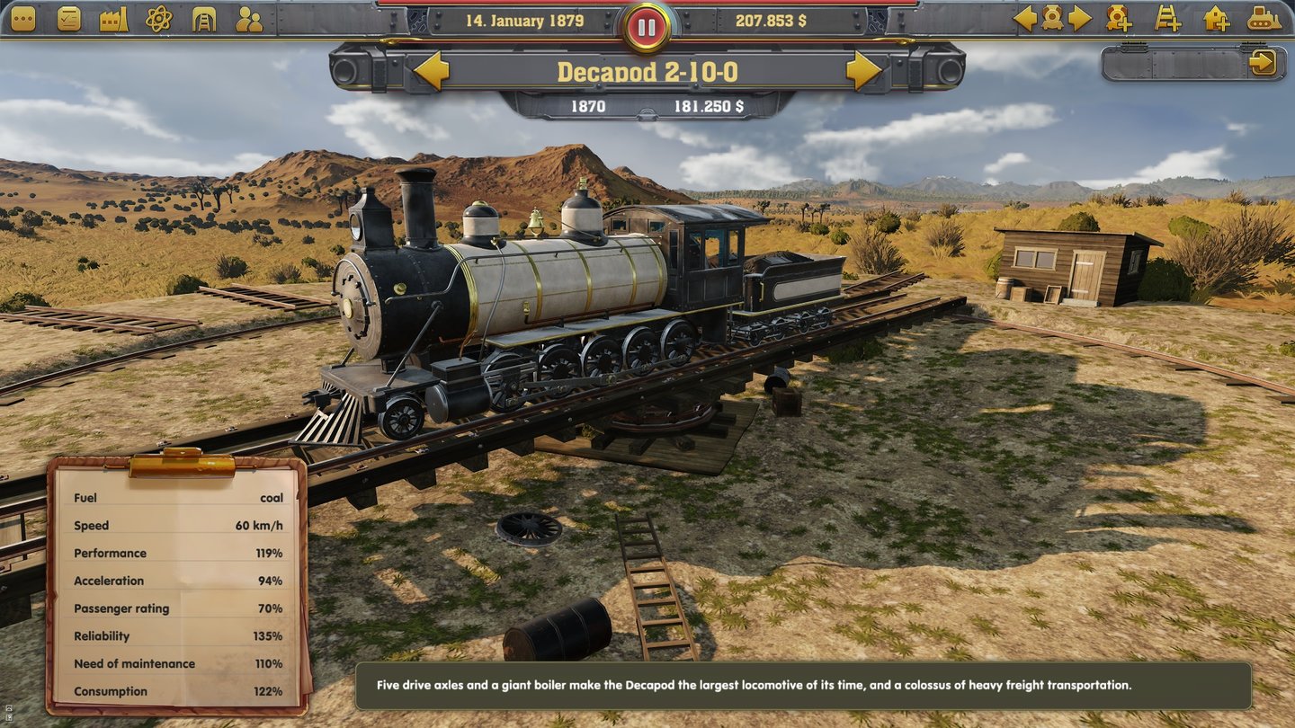 Railway EmpireDas Spiel soll über 40 historisch korrekte Lokomotiven und 30 Waggontypen enthalten.